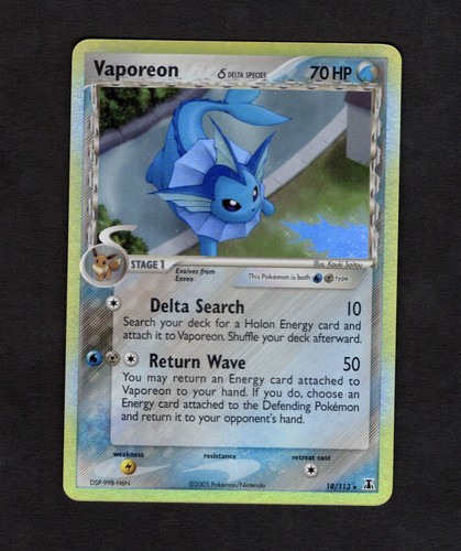 Carta pokemon vaporeon - vaporeon, 18/113