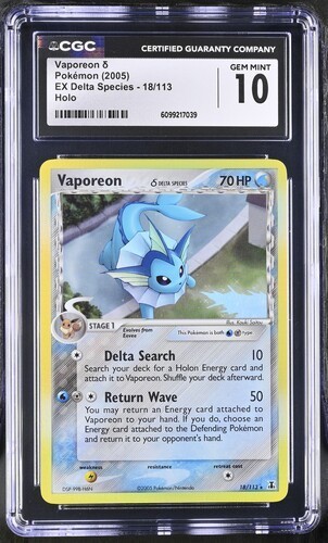 Cgc vaporeon 2005 delta - cgc, ex