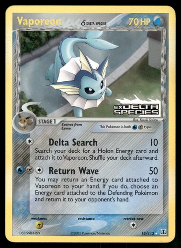 Vaporeon 113 raro pokemon - 18/113,